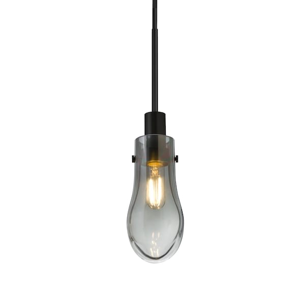 Besa Lighting Wish Cord Pendant, Smoke/Clear, Black Finish, 1x3W LED Edison 1JT-WISHSM-EDIL-BK - main
